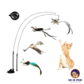 Interactive Suction-Cup Feather Bird Cat Toy